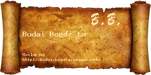 Budai Bogáta névjegykártya